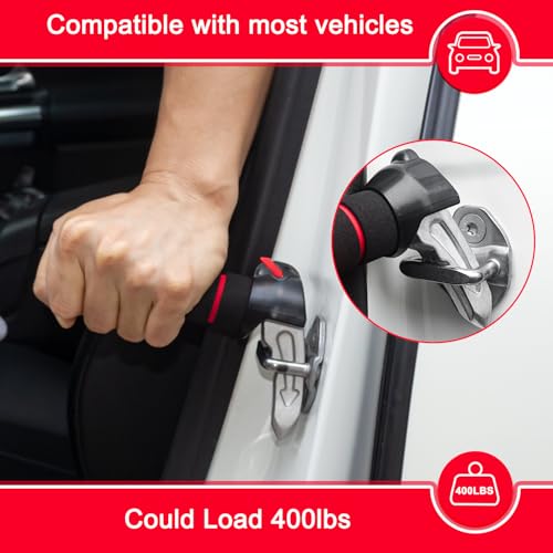 TONINT 3 in 1 Car Door Assist Handle for Elderly Handicapped with Window Breaker Seatbelt Cutter Red2 Packs - Image 5