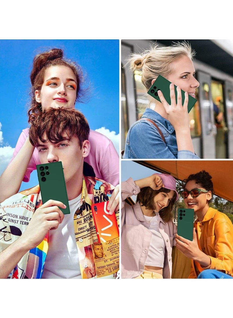 Wtech Samsung Galaxy S25 Ultra 2025 Premium Soft Liquid Silicone Case Cover - Dark Green - Image 5