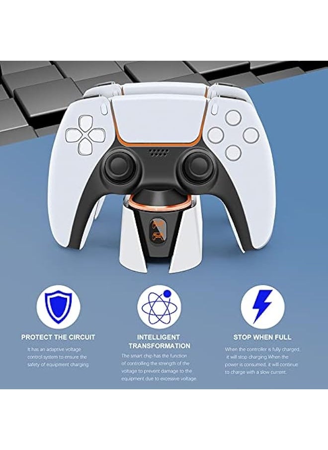 توبليو - شاحن وحدة تحكم PS5، محطة شحن PS5 محدثة، مؤشر LED، كابل USB C مع حماية ذكية وآمنة لوحدة تحكم PS5 - Image 1