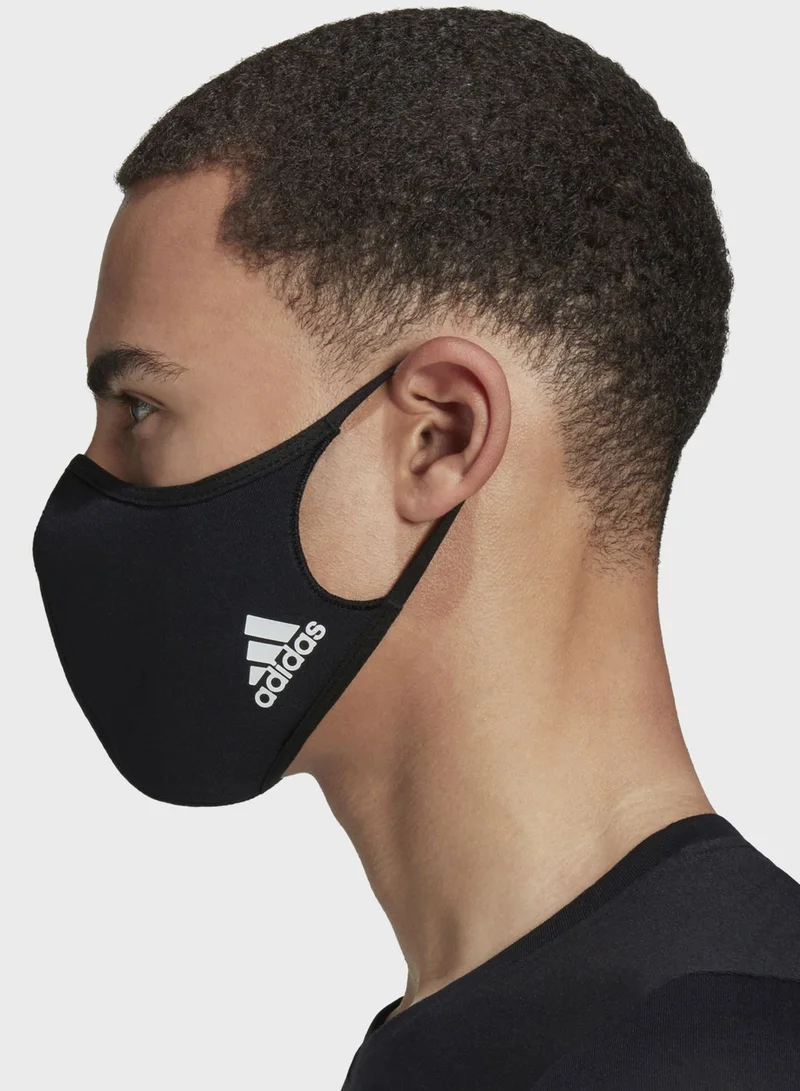 adidas مجموعة ماسكات وجه كبيرة (عدد 3)