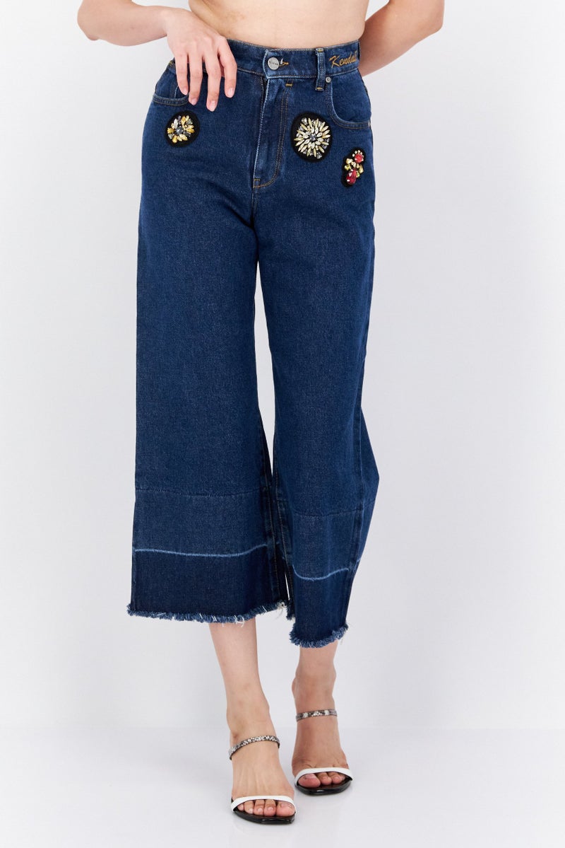 Pepe Jeans Women Regular Fit Dark Wash Stretchable Denim jeans, Navy Blue - Image 1