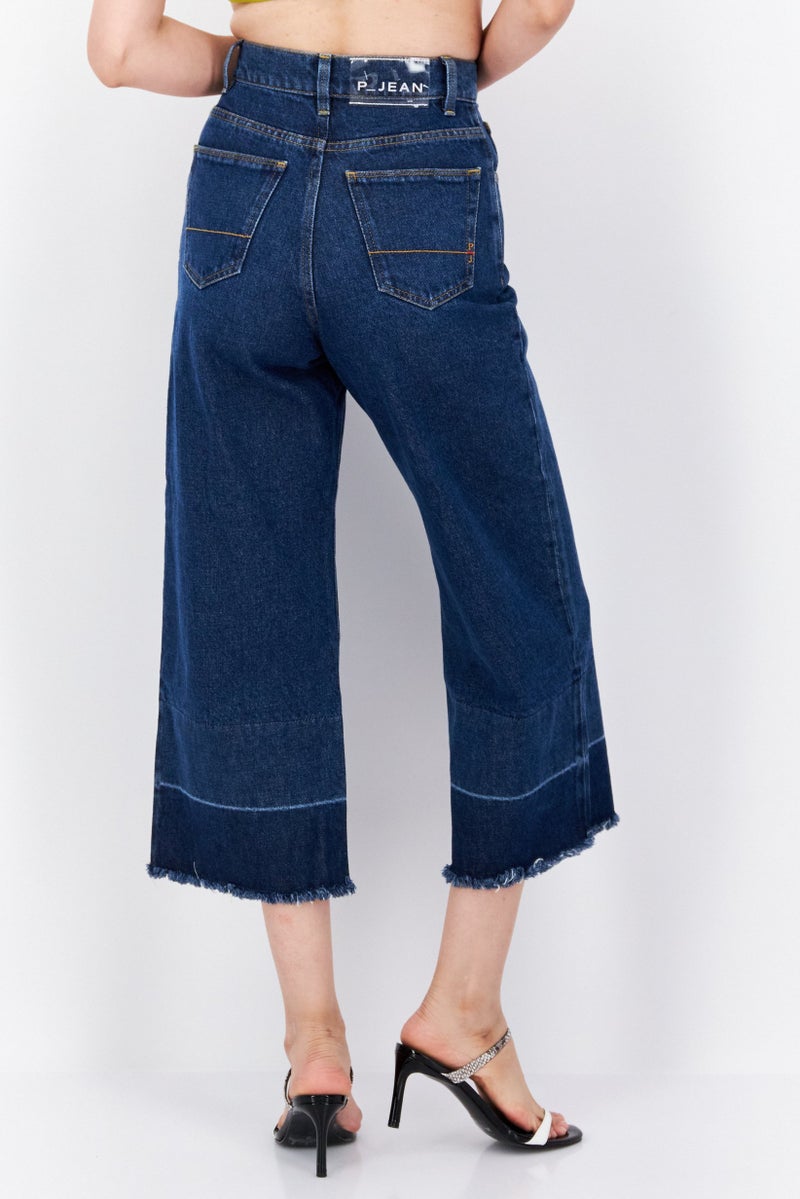 Pepe Jeans Women Regular Fit Dark Wash Stretchable Denim jeans, Navy Blue - Image 3