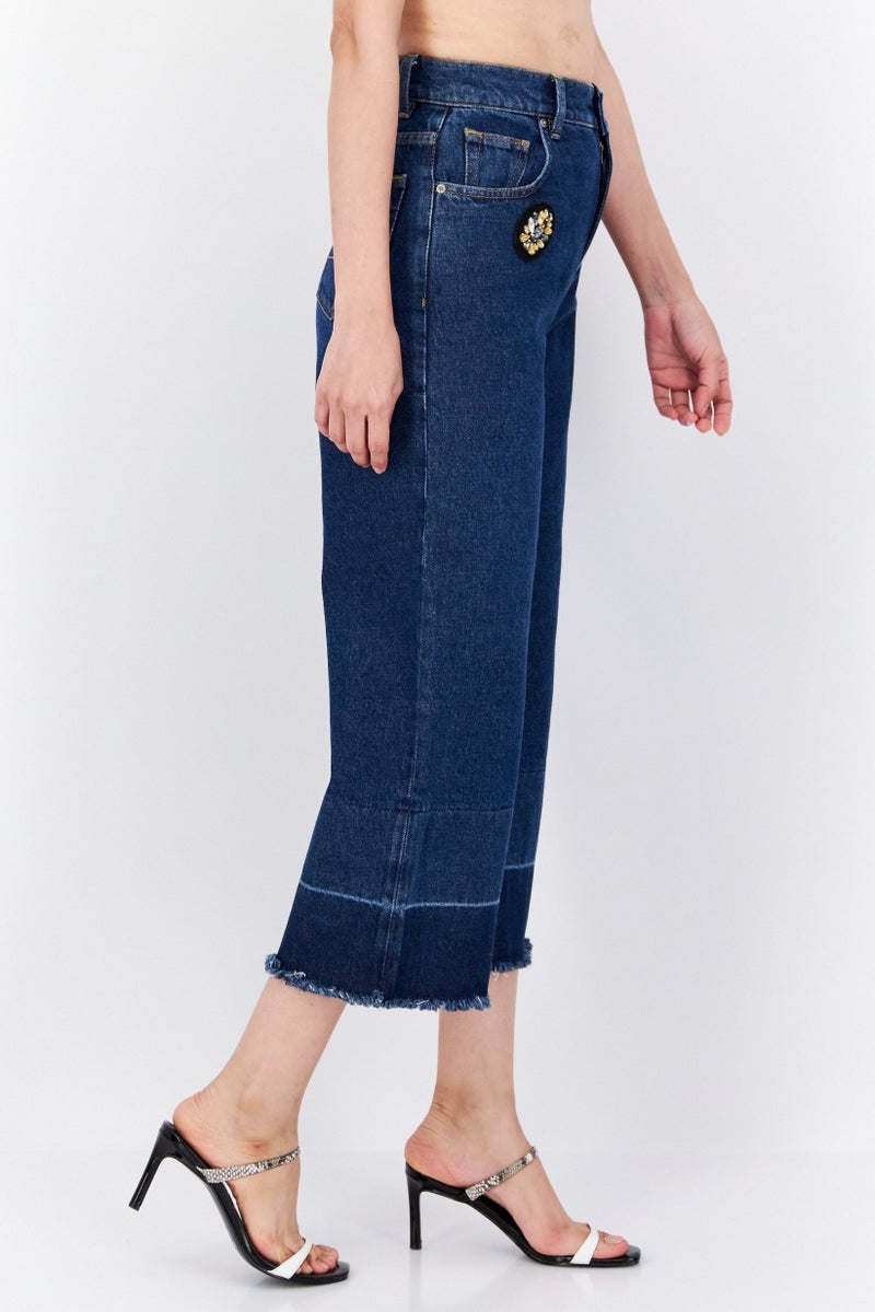 Pepe Jeans Women Regular Fit Dark Wash Stretchable Denim jeans, Navy Blue - Image 2