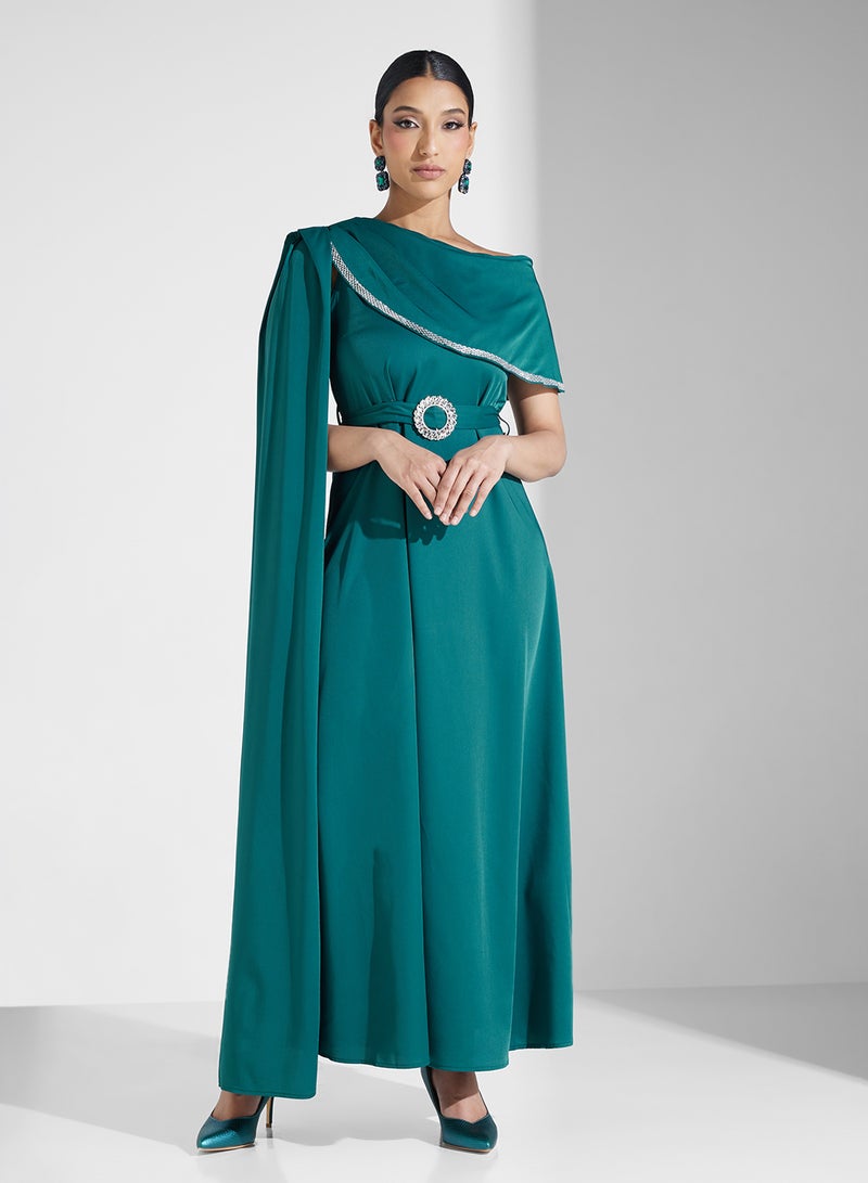 Khizana Emerald Evening Dress - Image 4