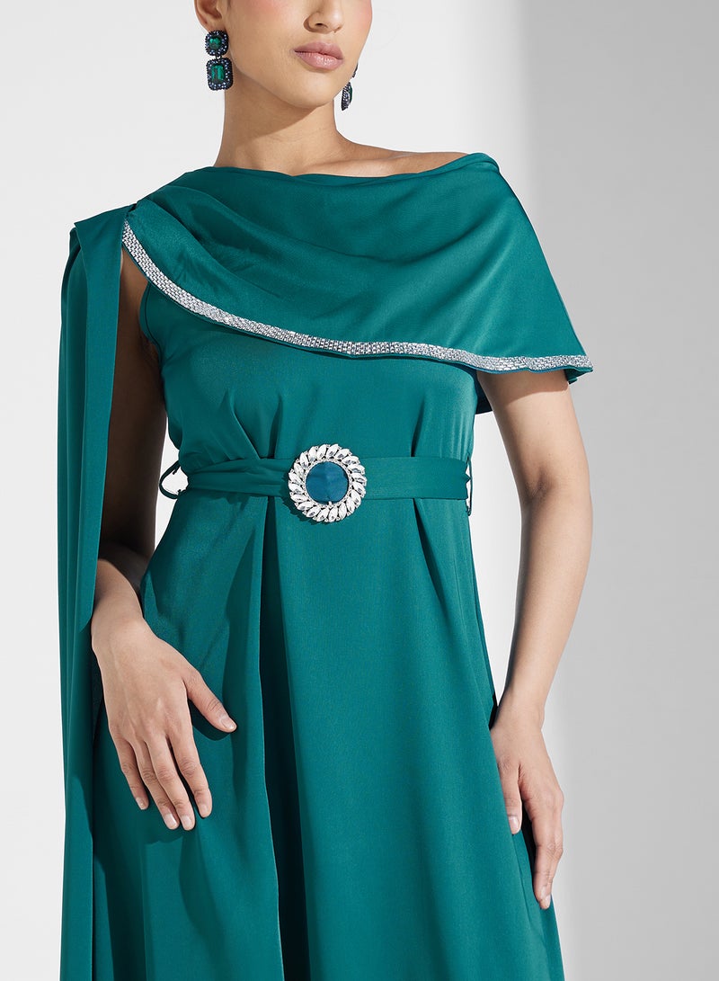 Khizana Emerald Evening Dress - Image 3