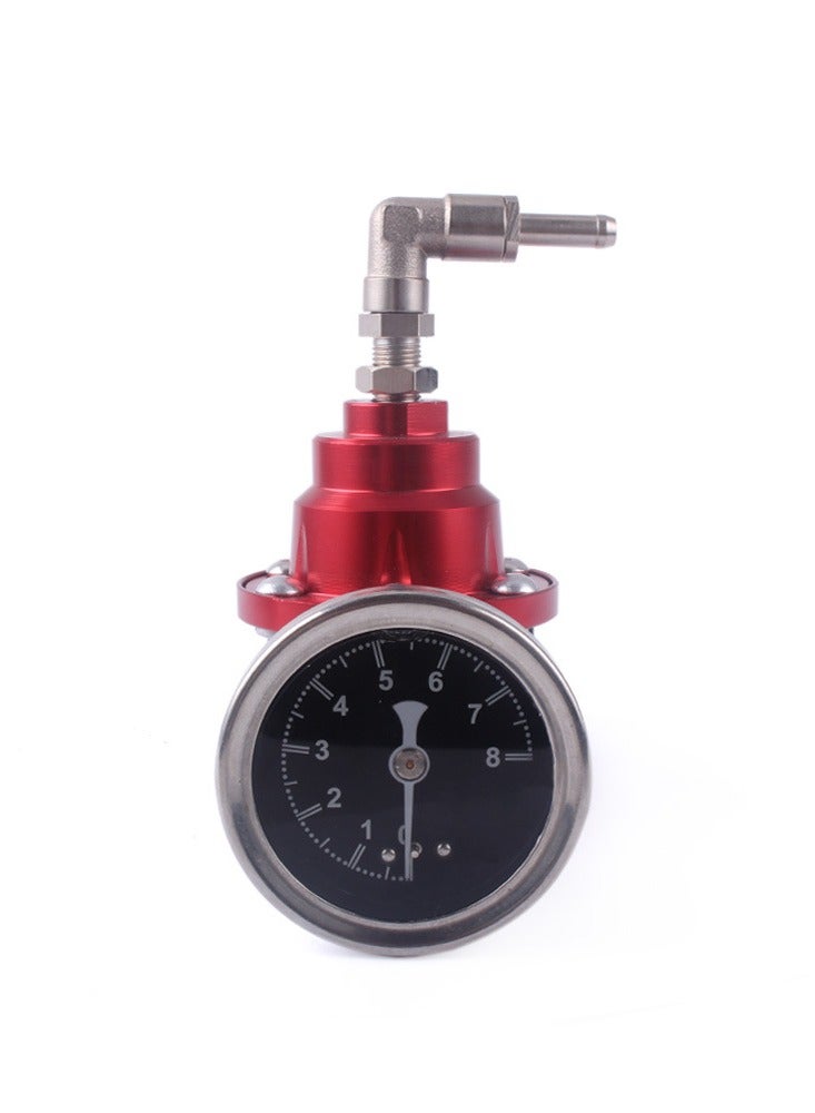 AROAQ Automotive Adjustable Fuel Pressure Regulator Oil Gauge, Economical Gas Saver Gasoline Regulator, Gas Oil Injection Pressure Regulator to Improve Car Performance, (Red) - Image 1