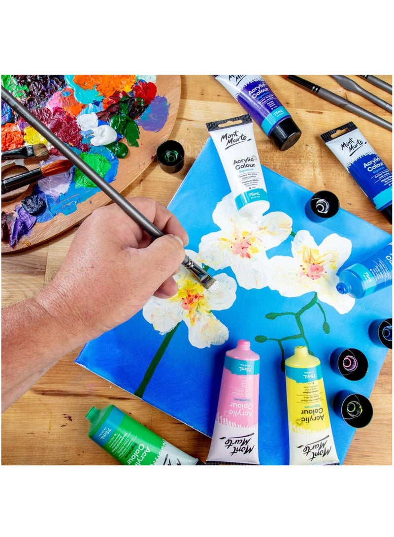 Mont Marte Signature Acrylic Colour Paint Tube 75ml Content Medium Yellow  - Image 4