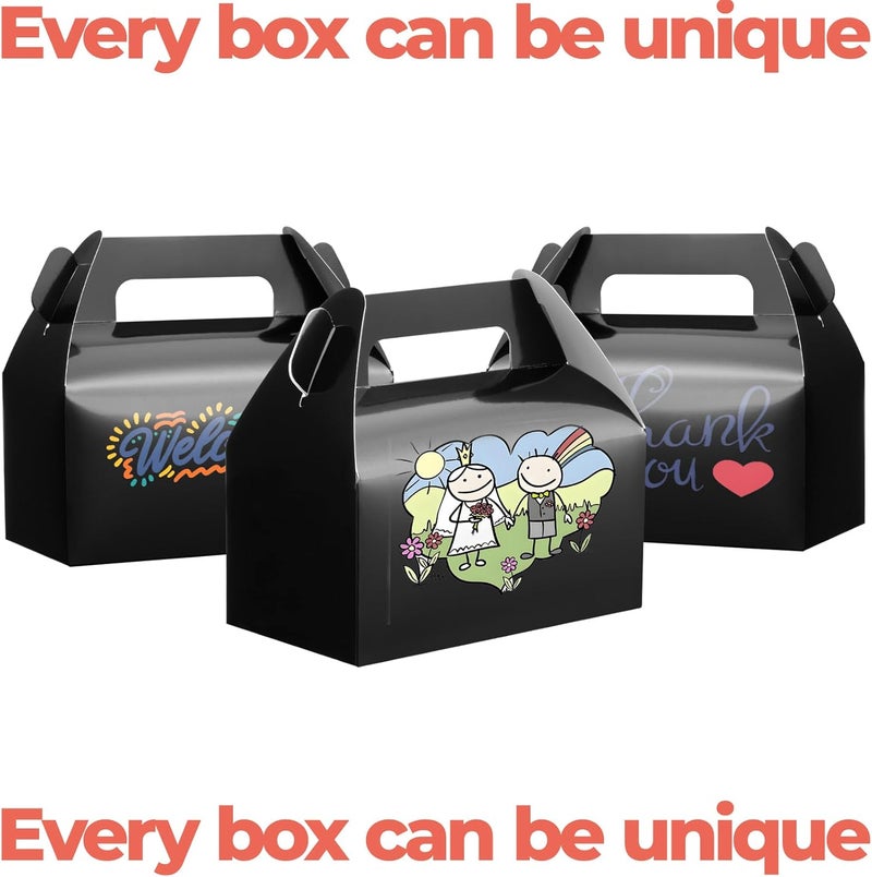 UnicoPak 30 Pack Black Gable Treat Boxes, Party Favor Boxes, Gift Boxes for Kids, for Snacks, Candy, Toys, Birthday Party, Wedding, Halloween, Christmas – 6.5x3.5x3.5 Inches - Image 3