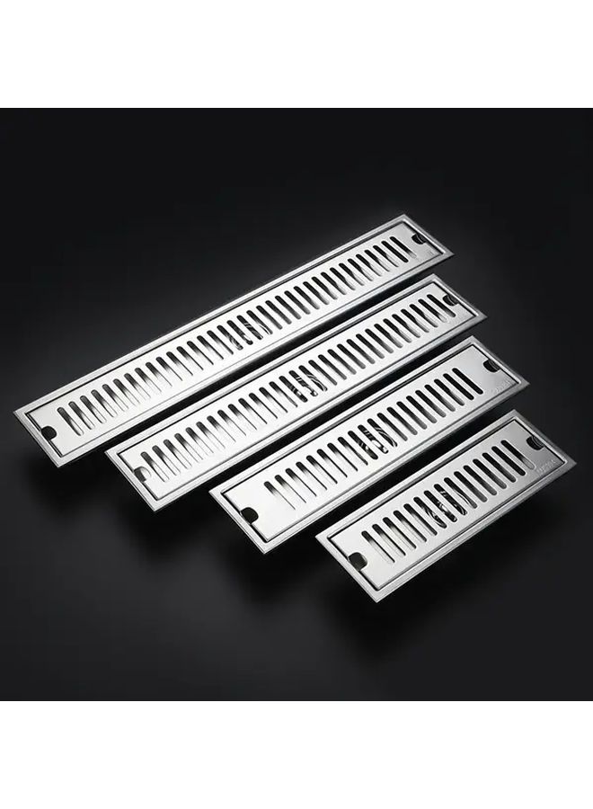 Silvery Model Stainless Steel Linear Floor Drain Easy Clean Removable Strainer - Image 4