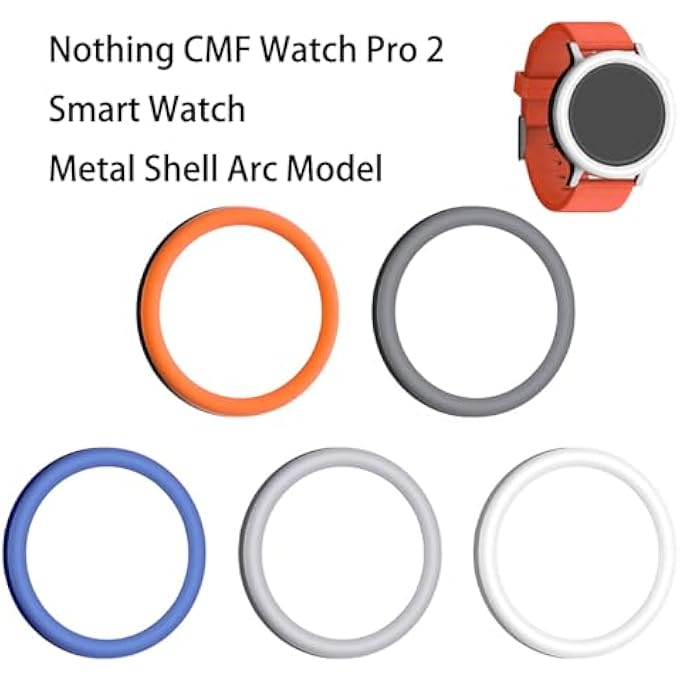 حلقة إطار BEZEL FOR NOTHING CMF WATCH PRO 2 - غطاء من الفولاذ المقاوم للصدأ مقاوم للخدش بأسلوب قوس دائري - لون صلب، لاصق عصري أنيق وبديل للغلاف الصلب - Image 2