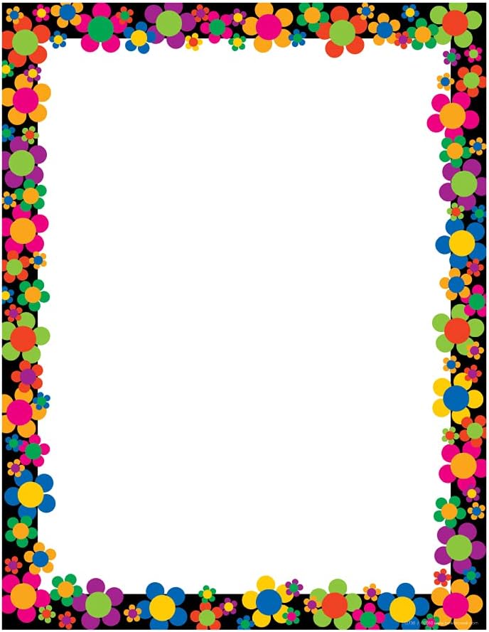 BARKER CREEK ورق كمبيوتر مصمم، زهرة نيون، 8.5” × 11”، ورق طابعة زخرفي، قرطاسية، 50 ورقة لكل عبوة، مستلزمات منزلية ومدرسية ومكتبية (730) - Image 1