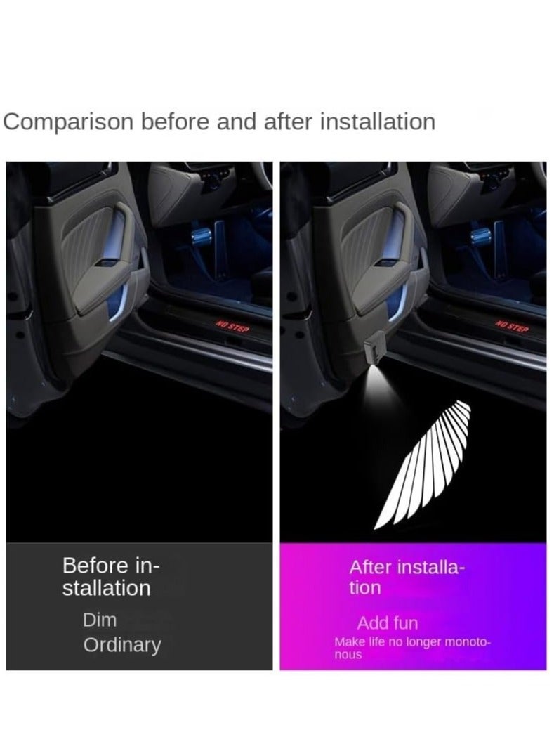 Loquat 2 Pack Car LED Wing Door Lights,  Wing Logo Door Lights, LED Shadow Light Projector, No Need to Punch Holes for Installation - Image 3