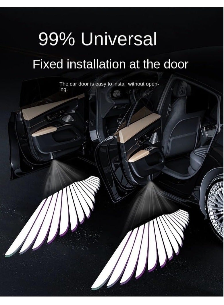 Loquat 2 Pack Car LED Wing Door Lights,  Wing Logo Door Lights, LED Shadow Light Projector, No Need to Punch Holes for Installation - Image 2