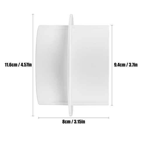 Teqooza 4 Inch Backdraft Damper Inline Extractor Fan Vent Back Draught Shutter Flexible One-Way Airflow Ducting, ABS Plastic White - Image 2