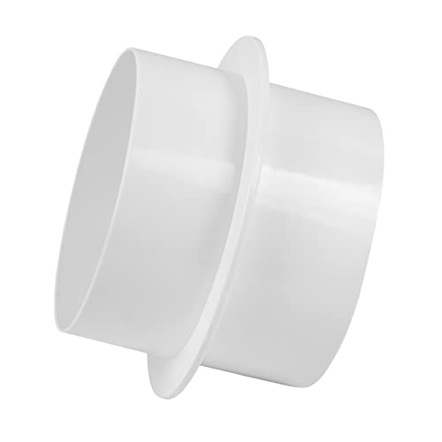 Teqooza 4 Inch Backdraft Damper Inline Extractor Fan Vent Back Draught Shutter Flexible One-Way Airflow Ducting, ABS Plastic White - Image 3