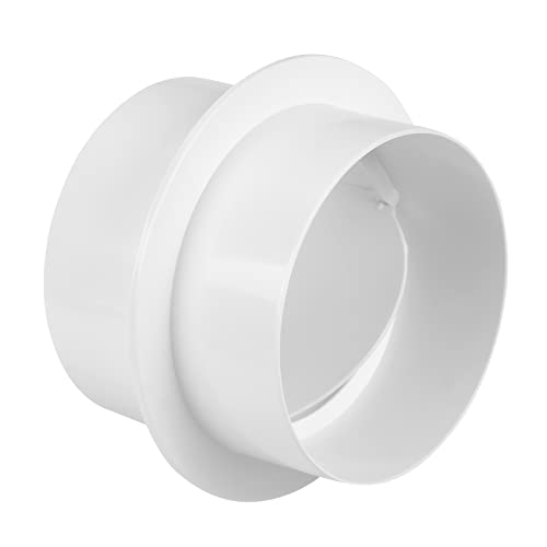 Teqooza 4 Inch Backdraft Damper Inline Extractor Fan Vent Back Draught Shutter Flexible One-Way Airflow Ducting, ABS Plastic White - Image 5