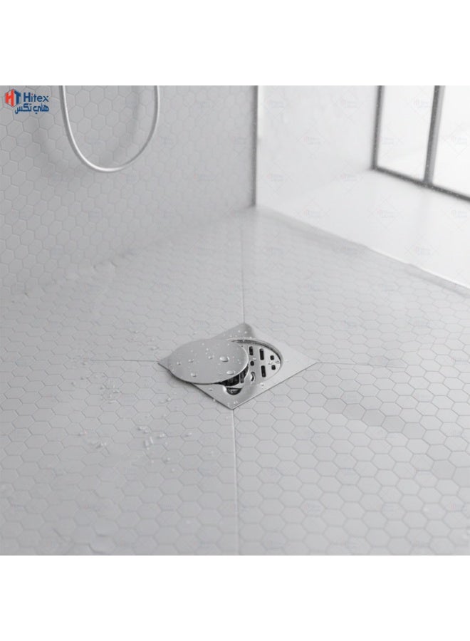 Hitex Aquaplast Stainless Steel Floor Drain 15x15 cm, Screwed Grate with Cover Plate, High-Flow Design, Made in Italy – Anti-Rust Premium Drain for Bathrooms & Wet Areas - Image 4