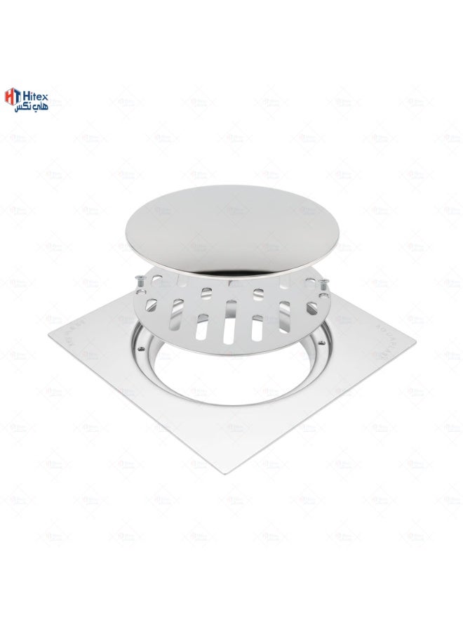 Hitex Aquaplast Stainless Steel Floor Drain 15x15 cm, Screwed Grate with Cover Plate, High-Flow Design, Made in Italy – Anti-Rust Premium Drain for Bathrooms & Wet Areas - Image 3