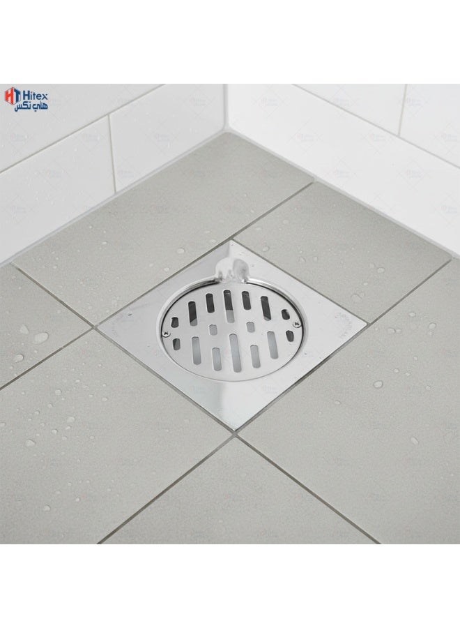 Hitex Aquaplast Stainless Steel Floor Drain 15x15 cm, Screwed Grate with Cover Plate, High-Flow Design, Made in Italy – Anti-Rust Premium Drain for Bathrooms & Wet Areas - Image 5