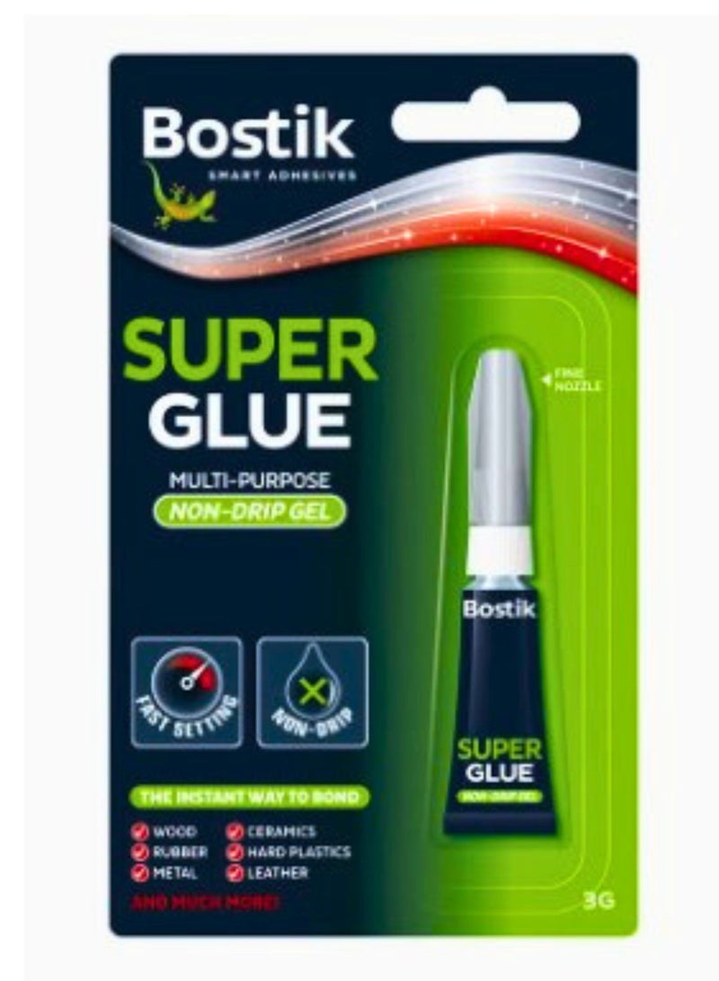 Bostik Super Glue Non Drip Gel 3g - Image 1