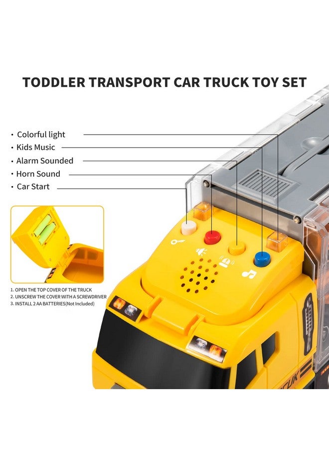 TEMI Toddler Toys for 3-9 Years Old Boys, Construction Toys Car Transport Vehicle W/Play Mat, Die-cast Alloy Engineering Vehicle Gifts for Age 3 4 5 6 Kids Child Boys Girls Birthday Party Favor  - Image 3