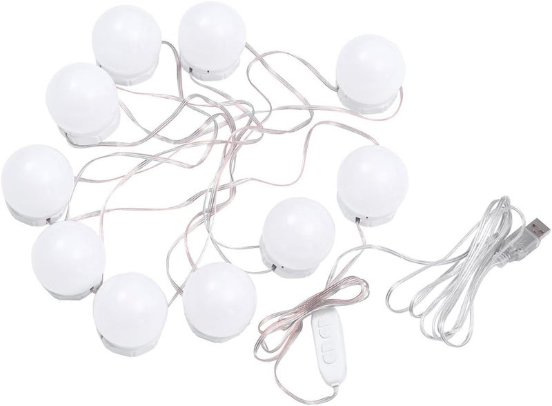 LED Dressing Table Makeup Mirror Light Bulbs USB Powered 10-led String with Adjustable 3-Color Brightness for Dressing Table and Bathroom - Image 1