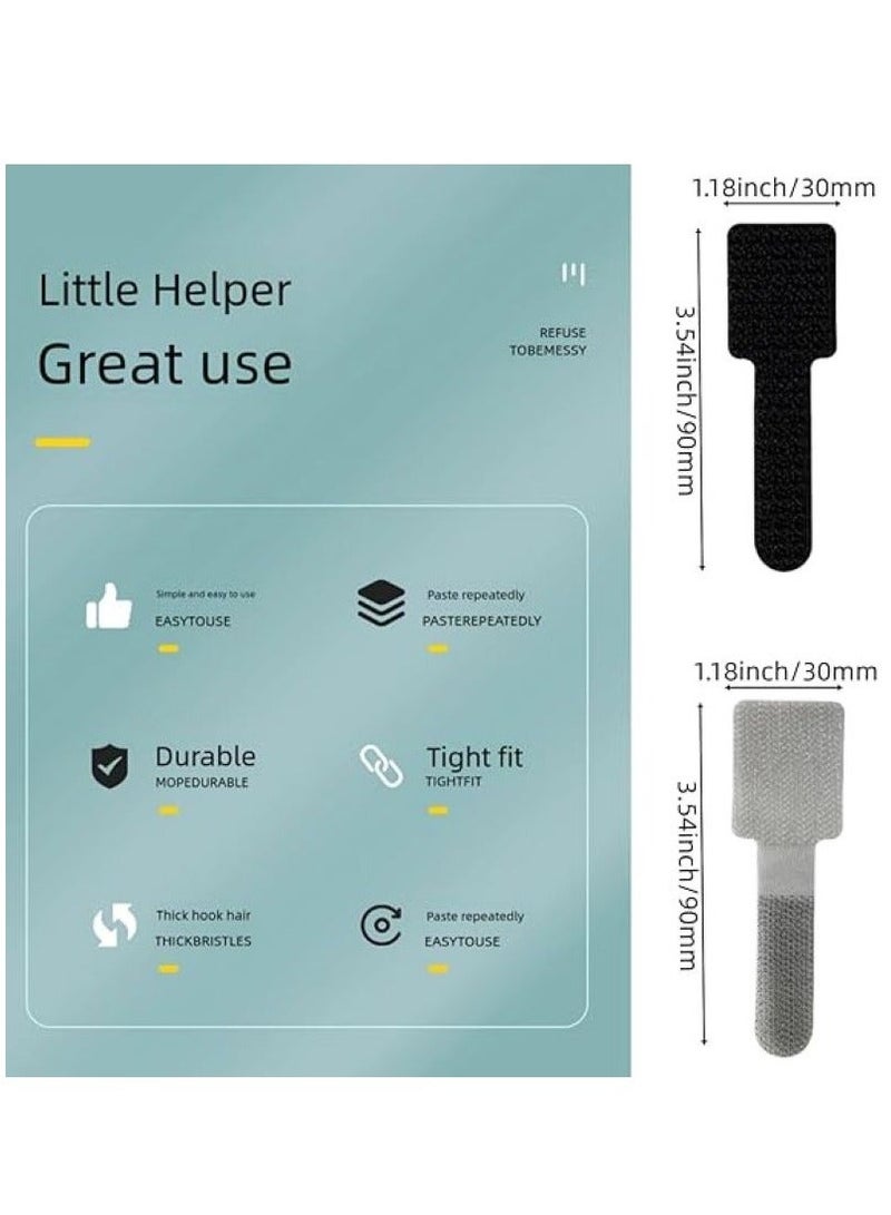 10 pieces of 3M adhesive wire organizer, rope organizer, adjustable hook and loop cable clamp, adjustable cable tie rope (gray) - Image 2