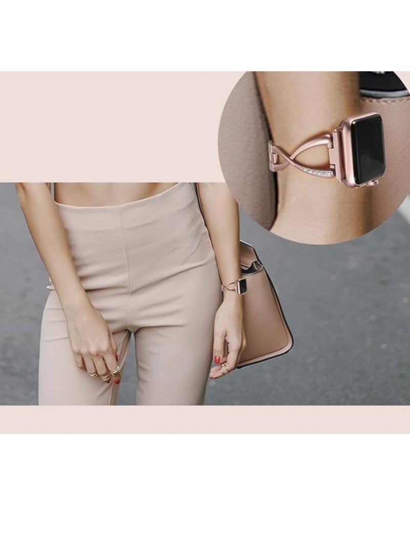 Watch with 38mm 40mm compatible iwatch SE series 9/8/7/6/5/4/3/2/1 Women's Dress Jewelry Stainless Steel Accessories Wristband - Image 4