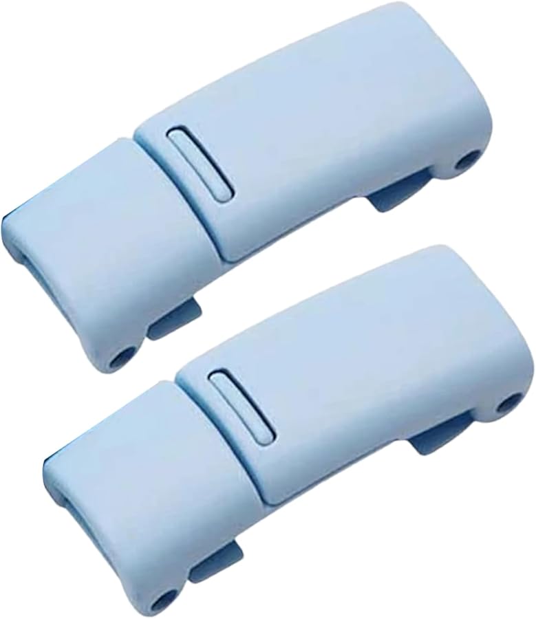 Sky Blue Metal Shoelace Buckle Lock Easy Tie Free Fastener Durable Closure Accessory - Image 2