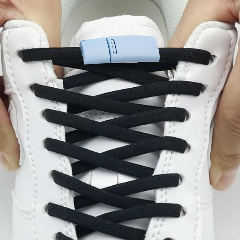 Sky Blue Metal Shoelace Buckle Lock Easy Tie Free Fastener Durable Closure Accessory - Image 4