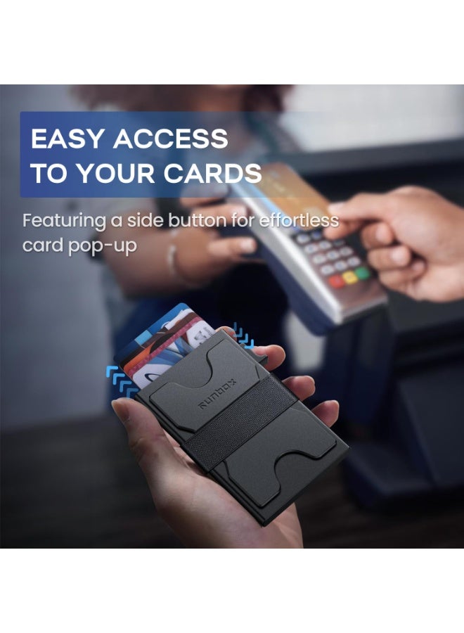 Mens Business Card Holder, Slim Card Wallet for Men and Women, Minimalist RFID Blocking Wallet with Pop-Up Function, Thin Design, Metal Cases Holds 6+6 Cards, Gifts for Men, Men's Accessories - Image 4