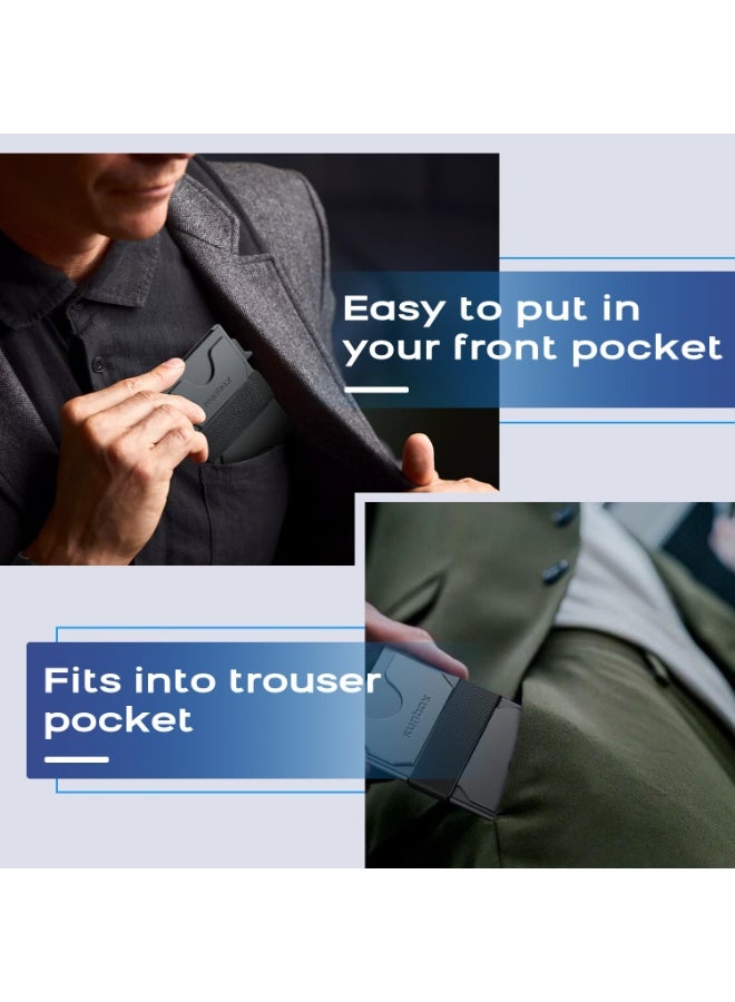 Mens Business Card Holder, Slim Card Wallet for Men and Women, Minimalist RFID Blocking Wallet with Pop-Up Function, Thin Design, Metal Cases Holds 6+6 Cards, Gifts for Men, Men's Accessories - Image 5