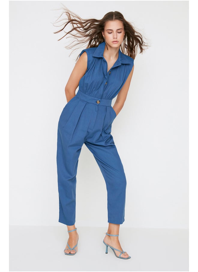 Indigo Shirt Collar Maxi Woven Jumpsuit TWOSS21TU0233 - pzsku/Z5C01316DC2A11F2CD02EZ/45/_/1730941495/4256daa5-5982-48eb-8007-5b4b695e0f6f