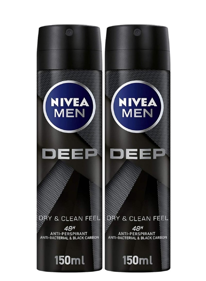 Nivea بخاخ مضاد للتعرق للرجال 150 مل × 2 عبوة من 2