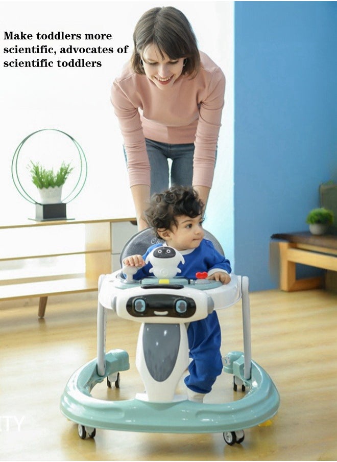 XiuWoo Baby Walker With Anti-O-Legs, Multi-Functional Anti-Rollover Stroller, Baby Can Sit And Push, Learn To Drive, Start Car - Green  - Image 2