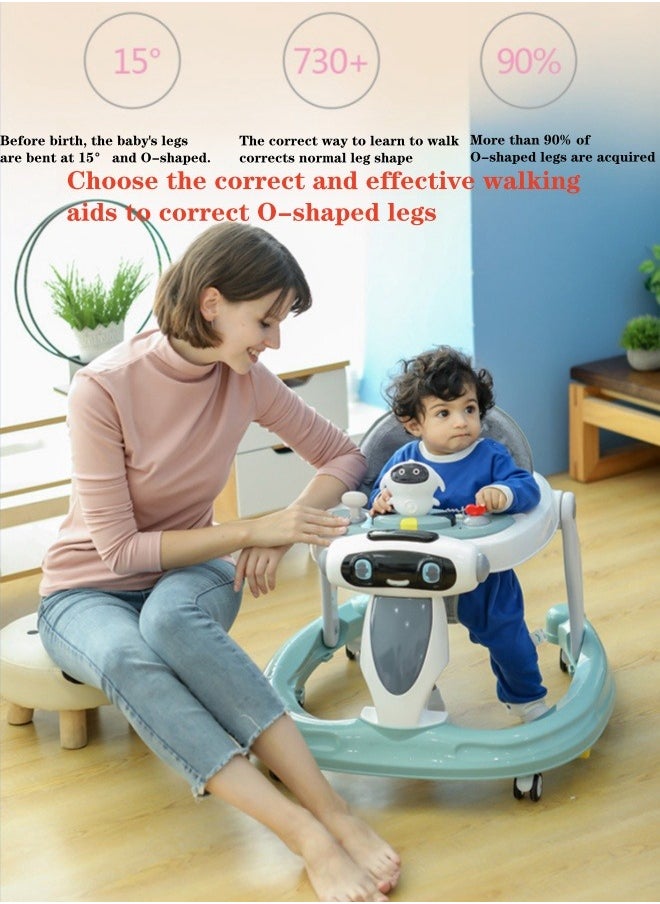 XiuWoo Baby Walker With Anti-O-Legs, Multi-Functional Anti-Rollover Stroller, Baby Can Sit And Push, Learn To Drive, Start Car - Green  - Image 4