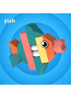 Webby 4 In 1 Water Animals Abs Building Blocks Kit Educational Building Blocks Fun Creative Toy Set For Kids (67 Pcs) Multicolor  - Image 5