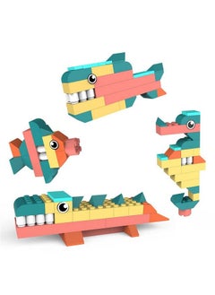 Webby 4 In 1 Water Animals Abs Building Blocks Kit Educational Building Blocks Fun Creative Toy Set For Kids (67 Pcs) Multicolor  - Image 3