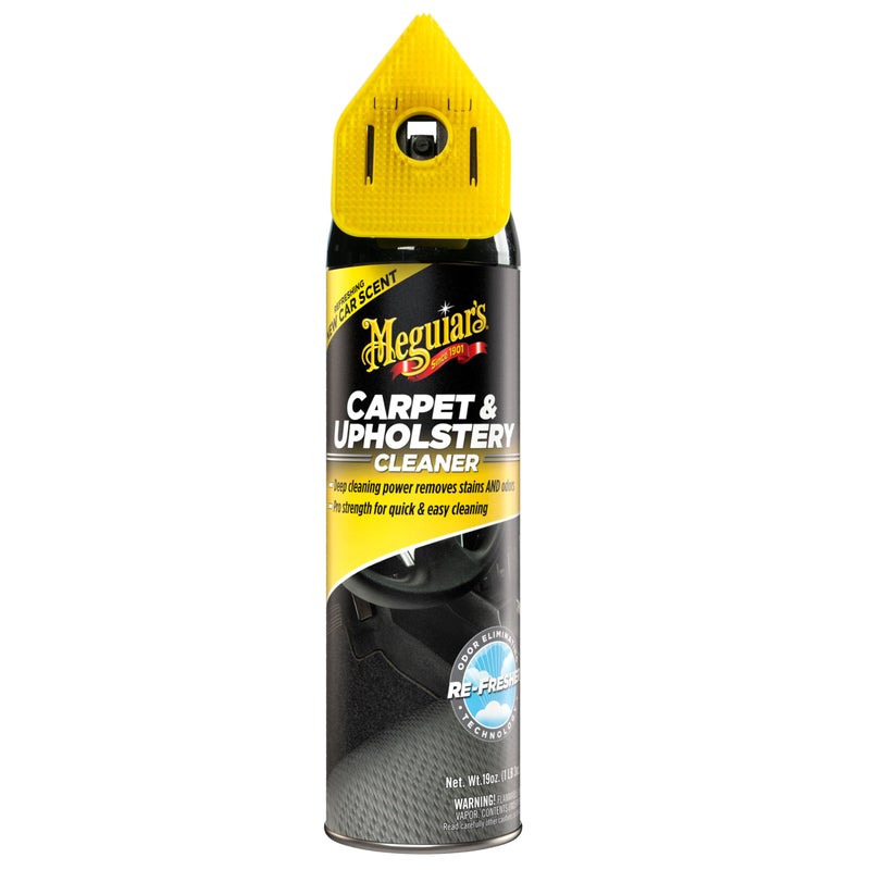 Meguiars Carpet Upholstery Cleaner Spray ProStrength Spot Cleaner for Carpet UpholsteryFights Odors New Car Scent 19 Oz Aerosol