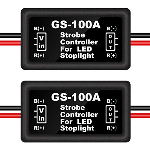 Kinstecks 2PCS LED Flash Strobe Controller Brake Light Flasher Brake Light Strobe Module for Motorcycles Cars Trucks(Only for LEDs) - Image 1