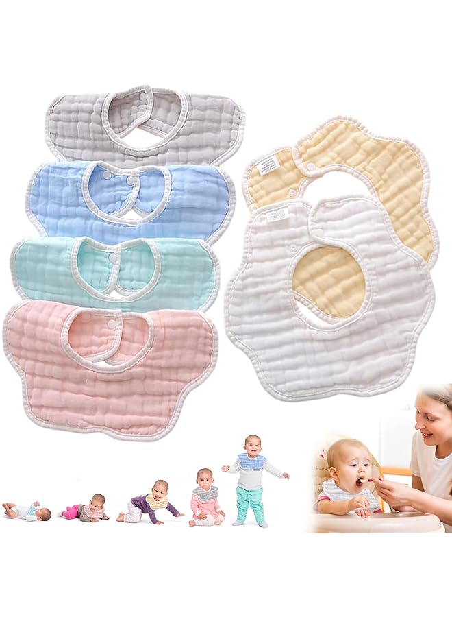 إيروريكس مريلة أطفال من الشاش، عبوة من 6 قطع، مريلة لعاب الأطفال قابلة للتعديل، وشاح متعدد الاستخدامات، للجنسين، الأولاد والبنات - Image 1