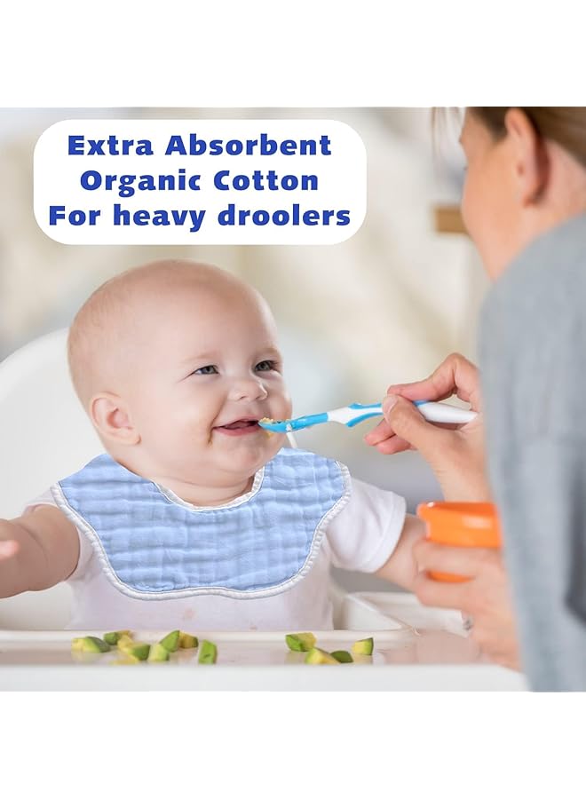 إيروريكس مريلة أطفال من الشاش، عبوة من 6 قطع، مريلة لعاب الأطفال قابلة للتعديل، وشاح متعدد الاستخدامات، للجنسين، الأولاد والبنات - Image 3