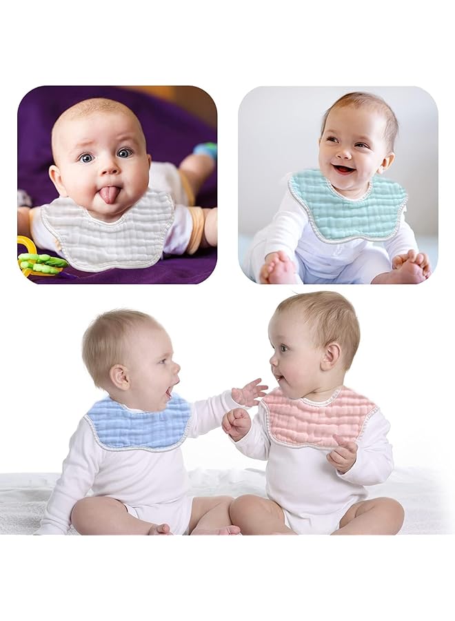 إيروريكس مريلة أطفال من الشاش، عبوة من 6 قطع، مريلة لعاب الأطفال قابلة للتعديل، وشاح متعدد الاستخدامات، للجنسين، الأولاد والبنات - Image 4