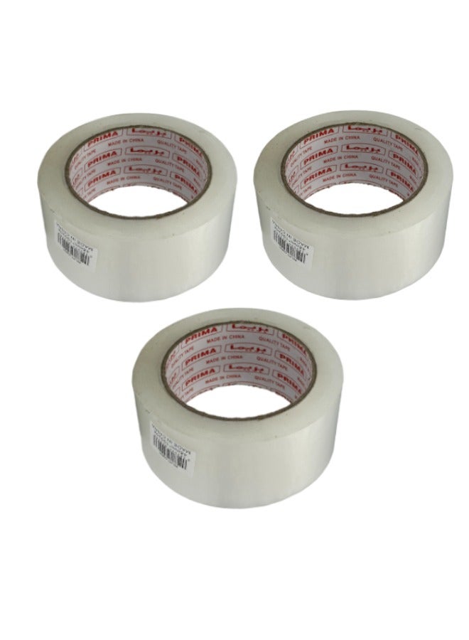 PRIMA Clear Packaging Tape 48mm x 100 Yards Pack of 3 Strong Adhesive Sealing Tape for Shipping Moving and Everyday Use - Image 2