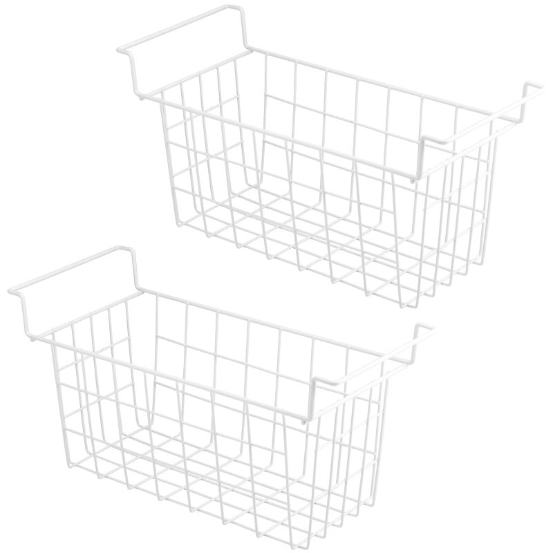 Homics Chest Freezer Baskets 175 Inch Chest Freezer Organizer Bins Metal Wire Storage Baskets with Hanging Handles for Deep Freezer Set of 2