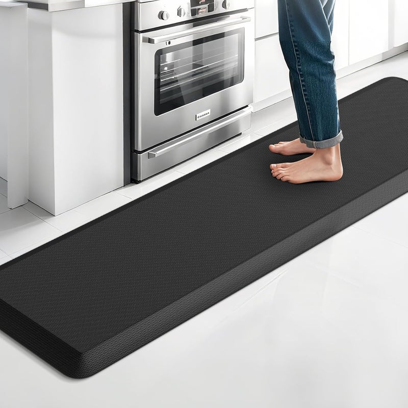 TranquilRelax 4/5 Inch Thicker Kitchen Mat, Cushioned Thick Floor Comfort Mat, with Non-Slip Bottom, Water & Stain Resistant, Easy Clean Standing Desk Mat for Kitchen, Sink, Office (17.3"x60"x0.8", Black) - Image 1