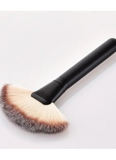 ORiTi Fan Makeup Brush Professiional Highlighting Makeup Brush Blush Bronzer Cheekbones Brush Single Large Soft and Dense Face Brush Powder Foundtion BrushesMakeup Tool - Black  - Image 5