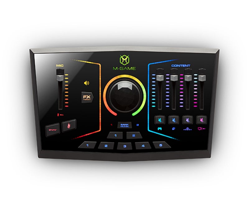 M-Audio M-Game RGB Dual Dual USB Gaming Live Sound Card Mixer Dual Voice FX 10 Sampler Pads Custom RGB Light Optical Input Multi-PC Co-host Streaming Podcast Broadcast Audio  Controller - Image 2