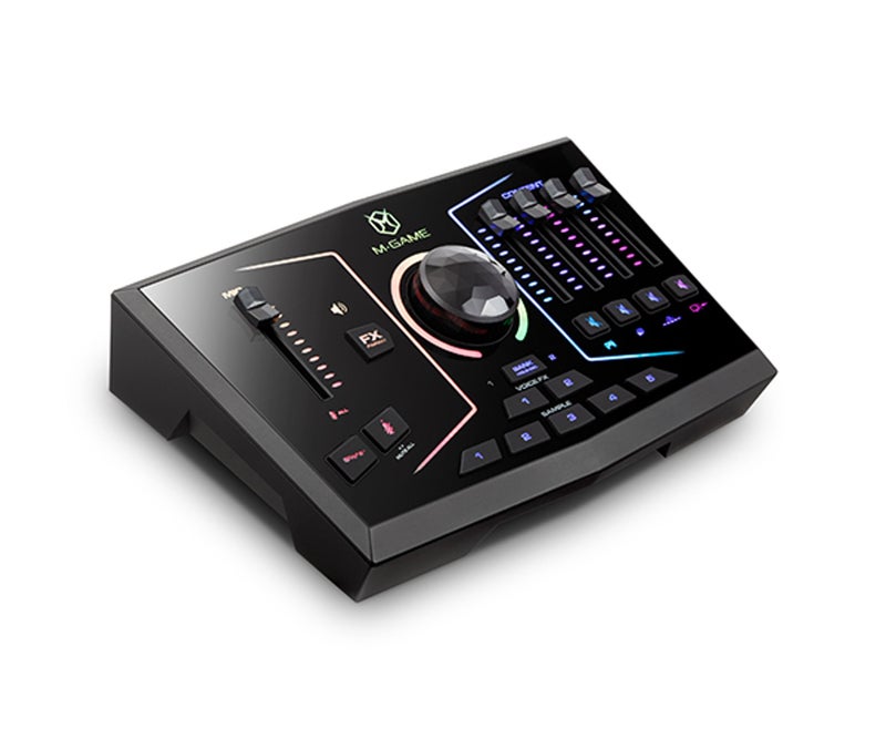 M-Audio M-Game RGB Dual Dual USB Gaming Live Sound Card Mixer Dual Voice FX 10 Sampler Pads Custom RGB Light Optical Input Multi-PC Co-host Streaming Podcast Broadcast Audio  Controller - Image 3