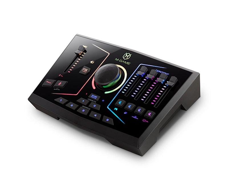M-Audio M-Game RGB Dual Dual USB Gaming Live Sound Card Mixer Dual Voice FX 10 Sampler Pads Custom RGB Light Optical Input Multi-PC Co-host Streaming Podcast Broadcast Audio  Controller - Image 4